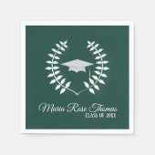 Serviette En Papier Casquette et Feuilles en papier gris foncé (Devant)