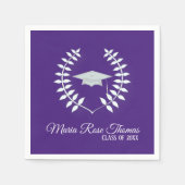 Serviette En Papier Casquette et Feuilles en papier violet (Devant)