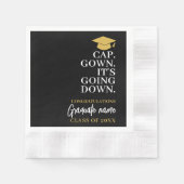 Serviette En Papier Casquette Gown It's Going Down - Nom Graduation mo (Devant)