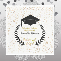 Casquette noir et Laurel Graduation Party Napkins