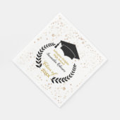 Serviette En Papier Casquette noir et Laurel Graduation Party Napkins (Coin)