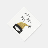 Serviette En Papier Casquette pompom d'hiver xoxo noir et or simple (Coin)