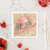 Serviette En Papier Casquette rose - Papier (En situation)