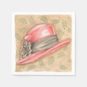 Serviette En Papier Casquette rose - Papier (Devant)