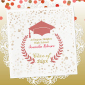 Serviette En Papier Casquette rouge et Laurel Graduation Party Napkins