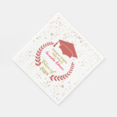 Serviette En Papier Casquette rouge et Laurel Graduation Party Napkins (Coin)