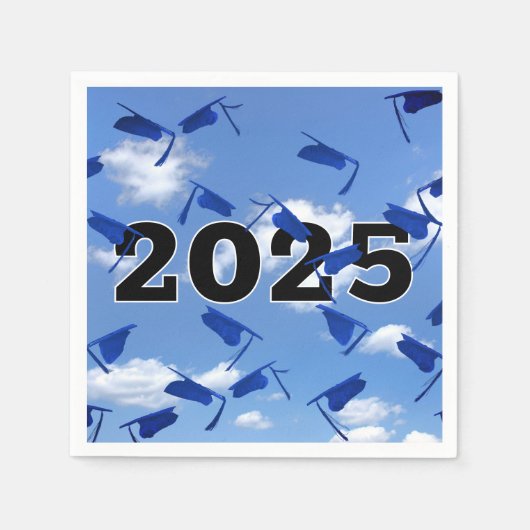 Serviette En Papier Casquettes bleues 2025 dans le ciel (Devant)