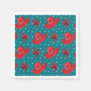 Serviette En Papier Casquettes Et Sucres de canne De Noël Occidentaux