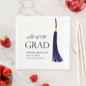 Serviette En Papier Casquettes Partir À Grad Blue & Gold Tassel Gradua (En situation)