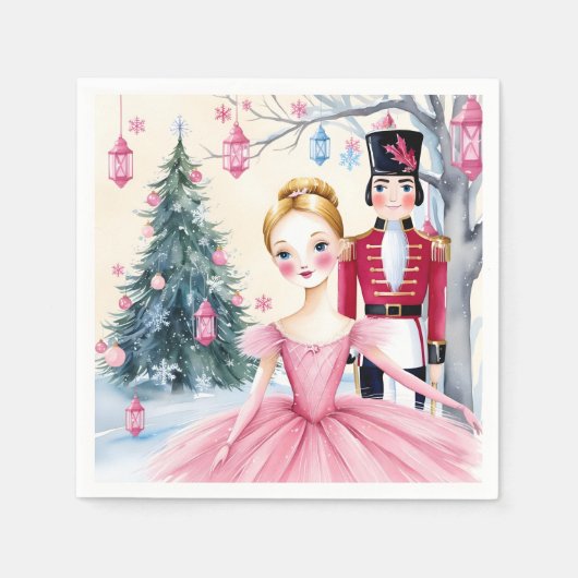 Serviette En Papier Casse-noisette rose Ballet & Ballerina (Devant)