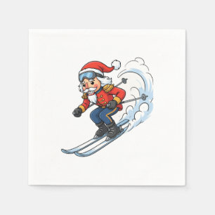 Serviette En Papier Casse-Noisette Skieur Noël 2026 Vacances Ski