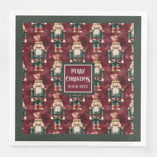 Serviette En Papier Casse-noix classique serviettes vert foncé bordeau (Devant)