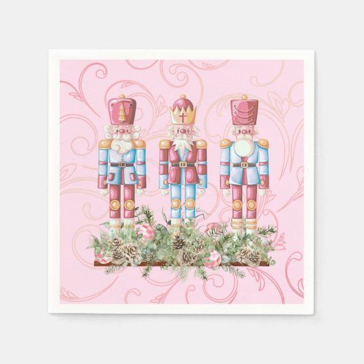 Serviette En Papier Casse-noix rose Trio Papier Napkin (Devant)