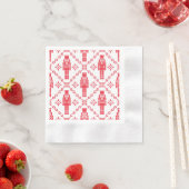 Serviette En Papier Casse-noix rouge et blanc (En situation)