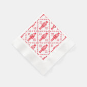 Serviette En Papier Casse-noix rouge et blanc (Coin)