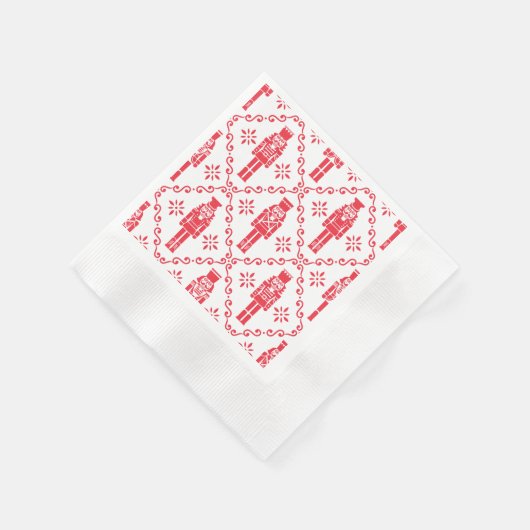 Serviette En Papier Casse-noix rouge et blanc (Coin)