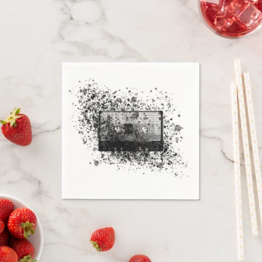 Serviette En Papier Cassette audio rétro (En situation)