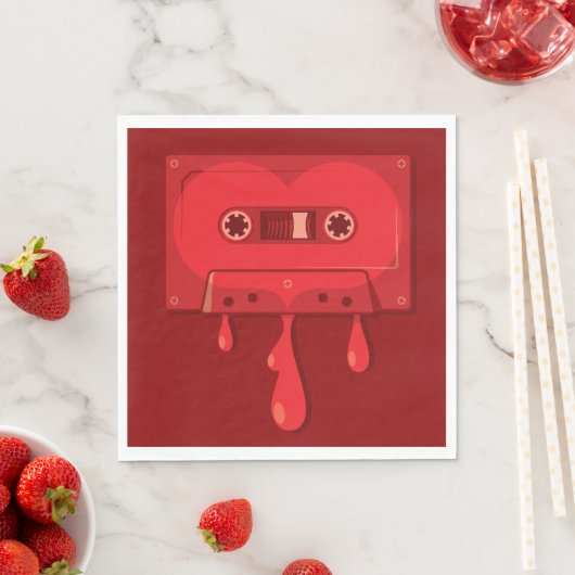 Serviette En Papier Cassette audio saignante (En situation)