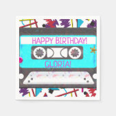 Serviette En Papier Cassette Tape Retro 80's 90's Theme Anniversaire (Devant)