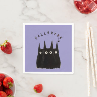 Serviette En Papier Cat and Halloween, personalized