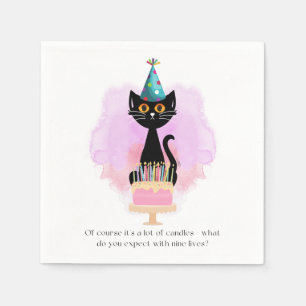Serviette En Papier Cat   Casquette de parti Sarcastique Chat drôle An
