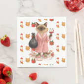 Serviette En Papier Cat Christmas themed for Siamese Cat Lovers (En situation)