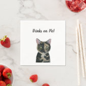 Serviette En Papier Cat Cocktail Napkins (En situation)