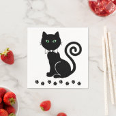 Serviette En Papier Cat Cravate Bow (En situation)