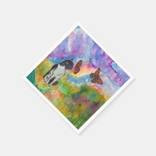 Serviette En Papier Cat et Monarques Papier serviettes (Coin)