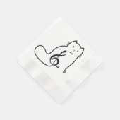 SERVIETTE EN PAPIER CAT ET MUSIQUE NOTE (Coin)