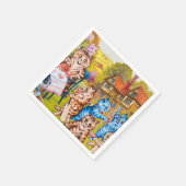 Serviette En Papier Cat Garden Party (Coin)