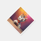 Serviette En Papier Cat Karateka En Kimono Taekwondo Kung Fu (Coin)
