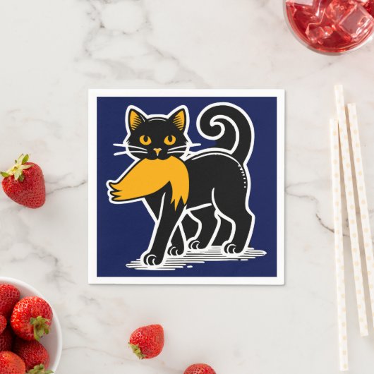 Serviette En Papier Cat Ladies Kamala | Harris Walz 2024 Bleu (En situation)