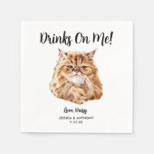 Serviette En Papier Cat Mariage Cocktail Napkins (Devant)