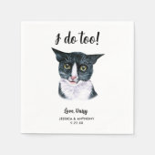 Serviette En Papier Cat Mariage Cocktail Napkins (Devant)