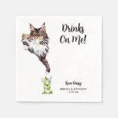 Serviette En Papier Cat Mariage Cocktail Napkins (Devant)