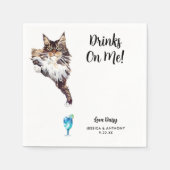 Serviette En Papier Cat Mariage Cocktail Napkins (Devant)