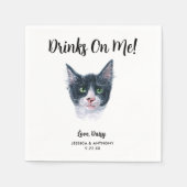 Serviette En Papier Cat Mariage Cocktail Napkins (Devant)
