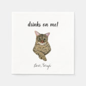 Serviette En Papier Cat Mariage Cocktail Napkins (Devant)