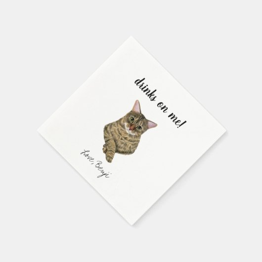 Serviette En Papier Cat Mariage Cocktail Napkins (Coin)