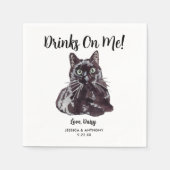 Serviette En Papier Cat Mariage Cocktail Napkins (Devant)