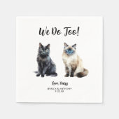 Serviette En Papier Cat Mariage Cocktail Napkins (Devant)