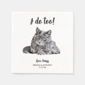 Serviette En Papier Cat Mariage Cocktail Napkins (Devant)