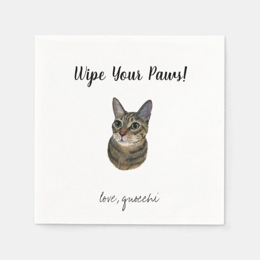 Serviette En Papier Cat Mariage Cocktail Napkins (Devant)
