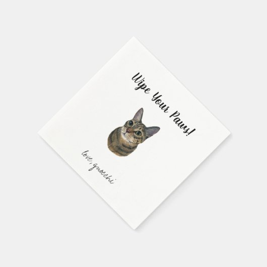 Serviette En Papier Cat Mariage Cocktail Napkins (Coin)