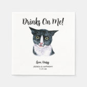 Serviette En Papier Cat Mariage Cocktail Napkins (Devant)