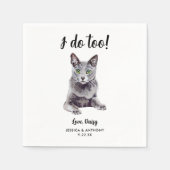 Serviette En Papier Cat Mariage Cocktail Napkins (Devant)