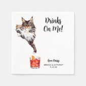 Serviette En Papier Cat Mariage Cocktail Napkins (Devant)