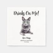 Serviette En Papier Cat Mariage Cocktail Napkins (Devant)
