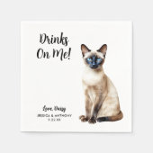 Serviette En Papier Cat Mariage Cocktail Napkins (Devant)